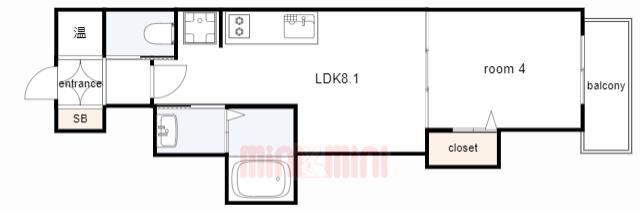 F ASECIA AIRE(1LDK/2階)の間取り写真