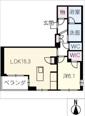 フェリシア(1LDK/2階)の間取り写真