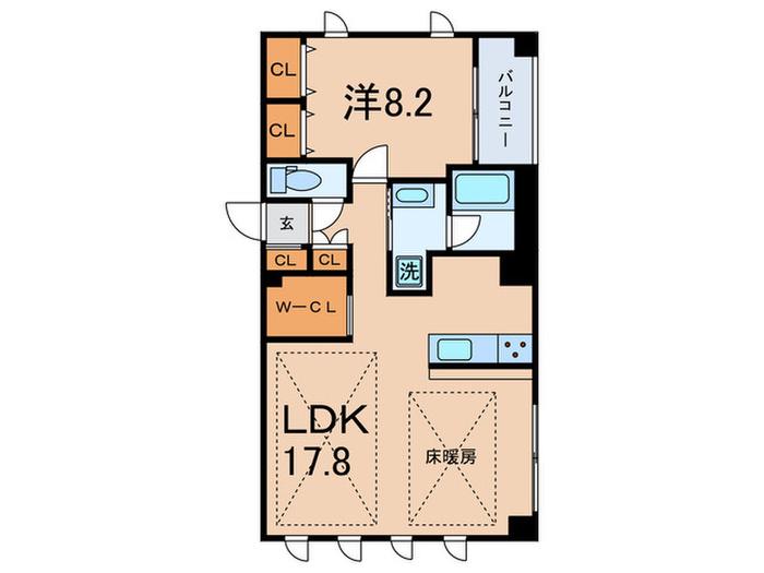 ゾンターク(1LDK/3階)の間取り写真