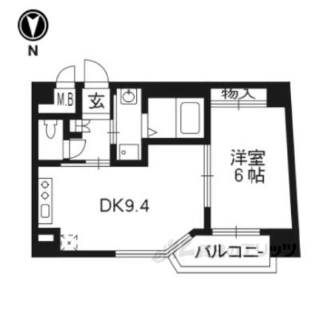 プラネシア神宮道(1DK/2階)の間取り写真