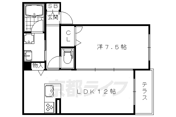 シャーメゾンメープル(1LDK/1階)の間取り写真