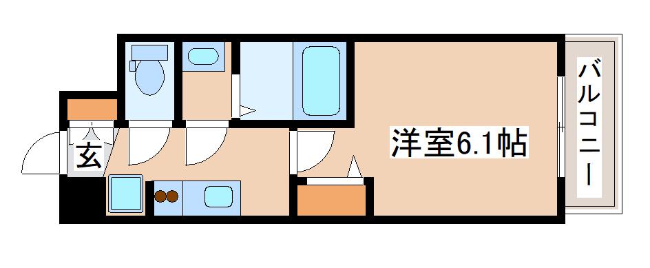 ファステート神戸サルビア(ワンルーム/3階)の間取り写真