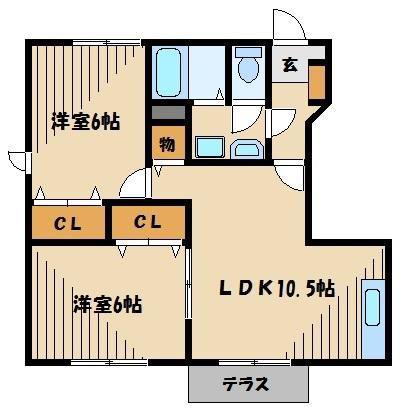 コーポ クレストール(2LDK/1階)の間取り写真