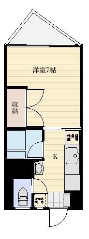 柏木ハイツ(1K/6階)の間取り写真