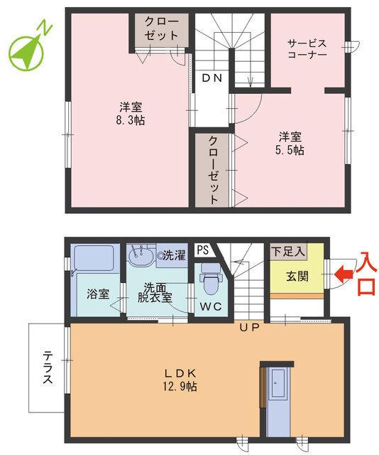 プチメゾン8(2LDK/1階)の間取り写真