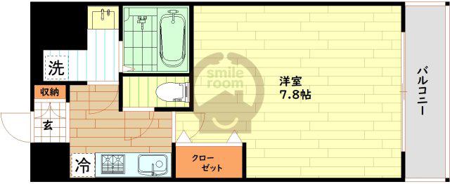 LUXE難波ウエスト(1K/11階)の間取り写真