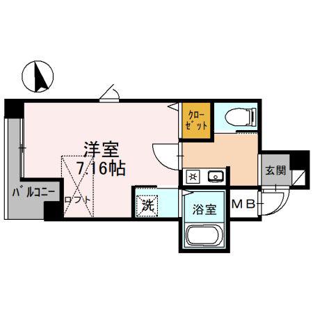 ONLYONE小花(1K/5階)の間取り写真
