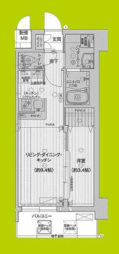 ソルテラス関目高殿駅前(1LDK/5階)の間取り写真