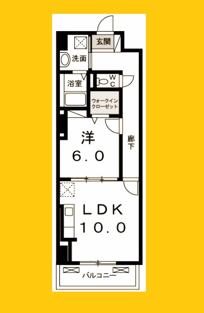 グランスイート新横浜II(1LDK/8階)の間取り写真