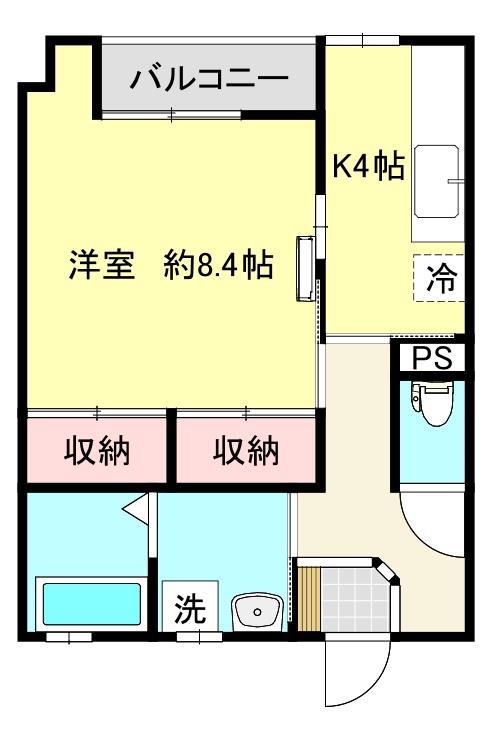 グァレンド(1K/2階)の間取り写真