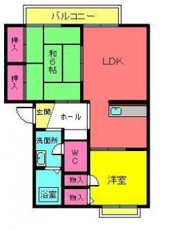 ハピネス バリュージュ(2LDK/1階)の間取り写真