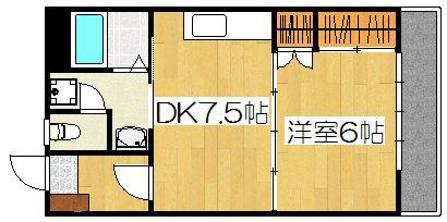 クレインポート(1DK/1階)の間取り写真