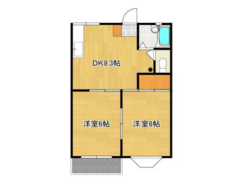 グリーンタウンA(2DK/1階)の間取り写真