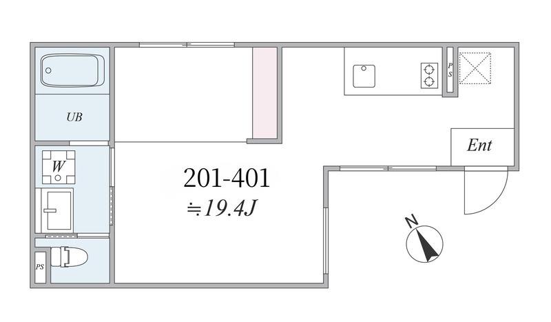 THE TRIAS 121(1LDK/3階)の間取り写真