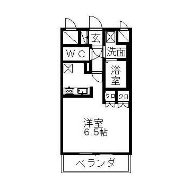 SAKATO2(ワンルーム/2階)の間取り写真