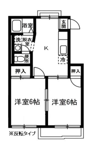 ファミール小金井(2DK/2階)の間取り写真