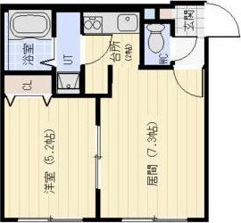 EXOR本通(1LDK/3階)の間取り写真