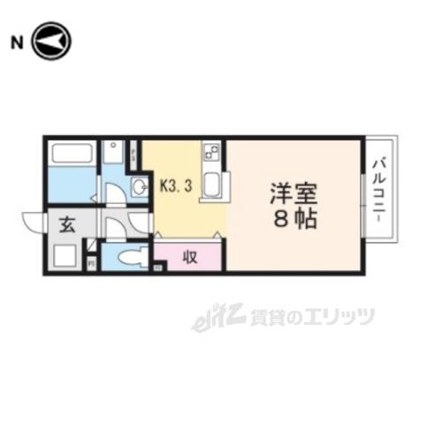 ハイツエイトⅡ(ワンルーム/2階)の間取り写真