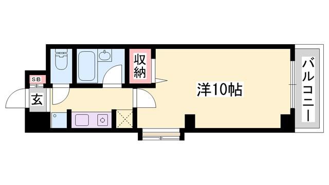 ローレルハイツ(1K/4階)の間取り写真
