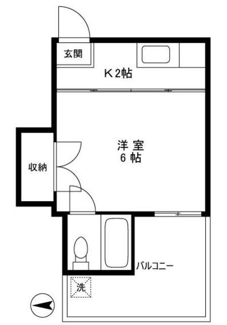 きようコート(1K/3階)の間取り写真