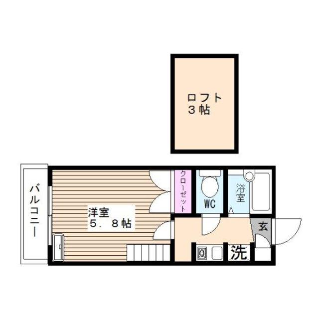 グラフィックメゾン樋井川(1K/2階)の間取り写真