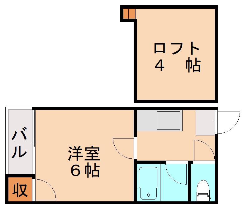 セラビ館(1K/2階)の間取り写真