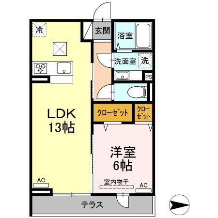 セジュール春日町3(1LDK/1階)の間取り写真