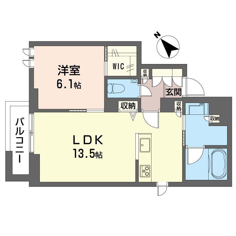 アミコート東山(1LDK/2階)の間取り写真