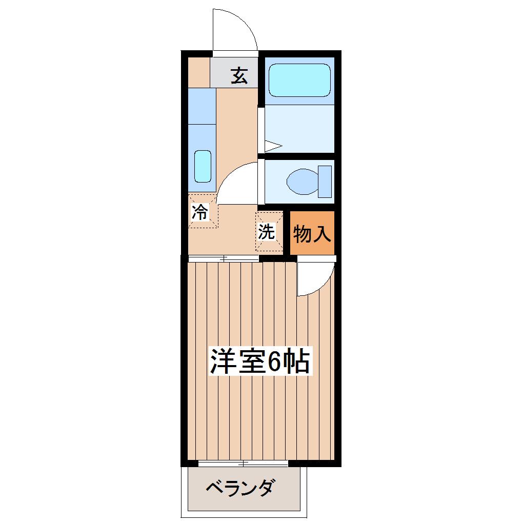 パークサイドKONNO(1K/1階)の間取り写真