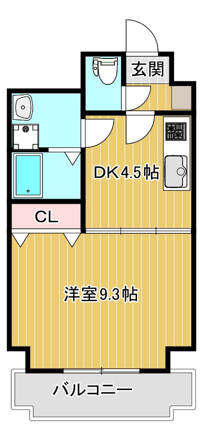 フォレスト本山(1DK/2階)の間取り写真