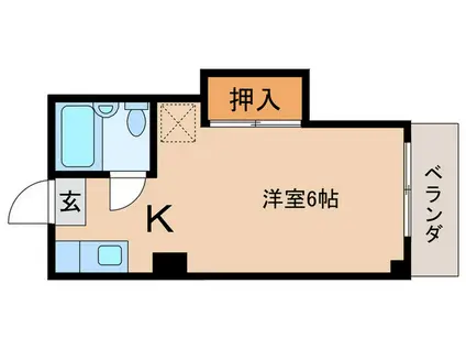 コーポタマ(ワンルーム/1階)の間取り写真