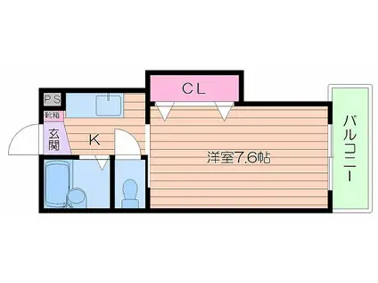 YKマンション今福西(1K/1階)の間取り写真