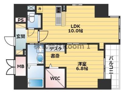 アビエール松屋町(1LDK/6階)の間取り写真