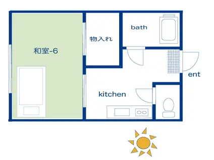 ヤングハウスヴィレッジ(1K/1階)の間取り写真