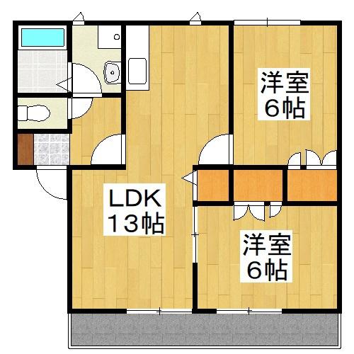メゾン・タチバナD(2LDK/1階)の間取り写真