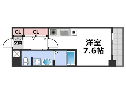 FUEGENKI玉造(ワンルーム/4階)の間取り写真