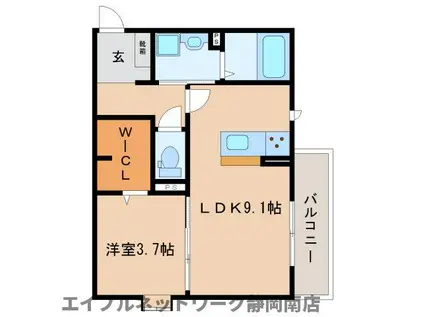 チェリーシェル(1LDK/2階)の間取り写真