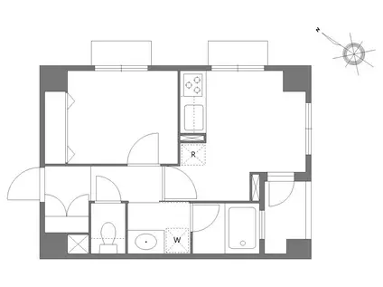 ルクレ初台(1DK/4階)の間取り写真