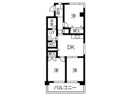 メゾンオカド(3DK/3階)の間取り写真