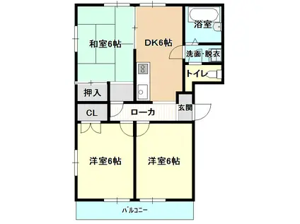 コーポ和泉III(3DK/3階)の間取り写真
