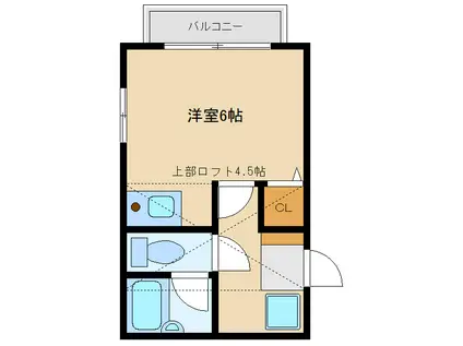 アゼリアガーデンズ登戸(ワンルーム/2階)の間取り写真