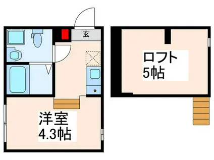 ヒロッズ篠崎(ワンルーム/1階)の間取り写真