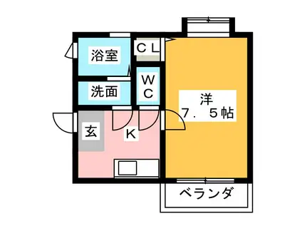 コンフォール井尻(1K/4階)の間取り写真