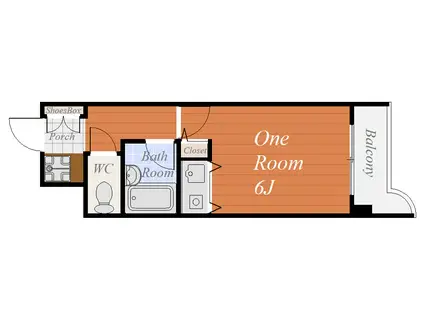 トーカンキャステール加治屋町610号(ワンルーム/6階)の間取り写真