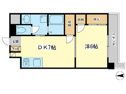 コーポラス神子岡(1DK/3階)の間取り写真