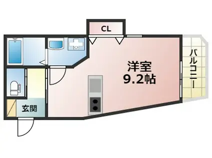 HCフラッツ六甲高羽2(1K/1階)の間取り写真