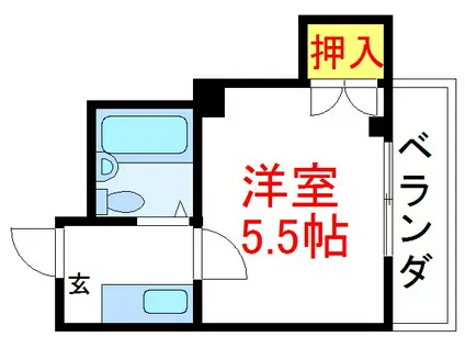 ハイム栄II(1K/1階)の間取り写真