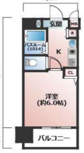 エステムコート梅田東アクアパレス(1K/2階)の間取り写真
