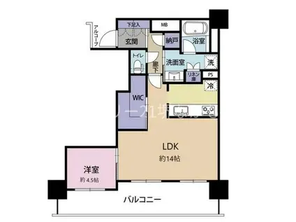 プラウドタワー堺東(1LDK/20階)の間取り写真