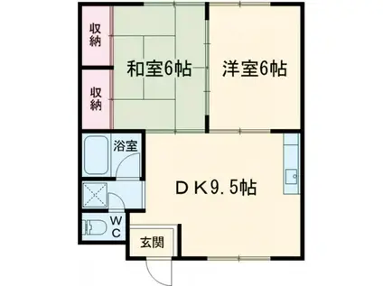 大薮西大手ハイツ(2DK/1階)の間取り写真